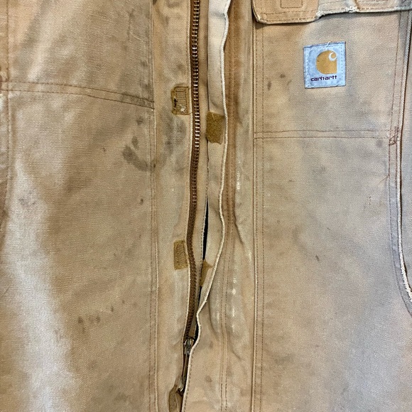 Vintage Carhartt Mens Workwear DISTRESSED Canvas Jacket Tan XXL - Picture 3 of 9